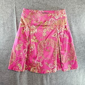 George By Mark Eisen Paisley Pleated Midi Skirt Career Boho Vintage Feminine